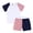Black Pink, variant on HAOYUNL 3M-13Y Baby Kids' Summer Cotton Outfit Toddler Youth Solid Color Short Sleeved Set for Children