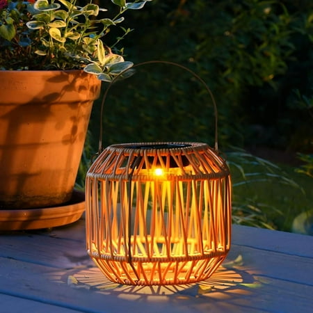 1 PCS Solar Lights for Outdoor Hanging - Solar Lanterns Rattan Solar Lanterns Outdoor Weatherproof Solar Lights for Garden Balcony Patio Decoration ( Built in Battery 600mA 1.2V Energy Class A )