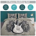 thumbnail image 5 of 3 Pcs Soft Bedding Set, Includes 1 Duvet Cover with Zipper And 2 Pillow,Shams Vintage Guitar With Wings King(102"×90"), 5 of 8
