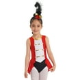 thumbnail image 3 of Yartina Girls Circus Ringmaster Jumpsuit Halloween Carnival Sleeveless Vintage Leotard Dancewear Red 10, 3 of 7