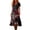 Hot Pink, variant on Minjewel 250th Anniversary USA Dress Women V Neck Short Sleeve Beach Floral Retro Patriotic Flowy for Cruise,Deep Red M