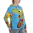 thumbnail image 6 of Cauagu Dinosaur Riding a Motorcycle for Women's Hooded Sweatshirts Pullover Hoodie for Women Fall Workout Sweat Long Sleeve Preppy Sweatshirts-Large, 6 of 7