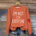 thumbnail image 2 of Hoodie Women Plus Size Winter Fall Loose Fit Crew Neck Long Sleeve Puff One Shoulder Curve Hem Graphic Leisure Cotton Sweatshirt Pullover(Orange,M), 2 of 4