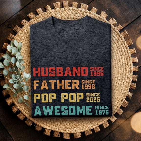 Jollimate Personalized Husband Father Shirt, Custom Year Shirt, Dad Birthday Gift, Gift For Husband