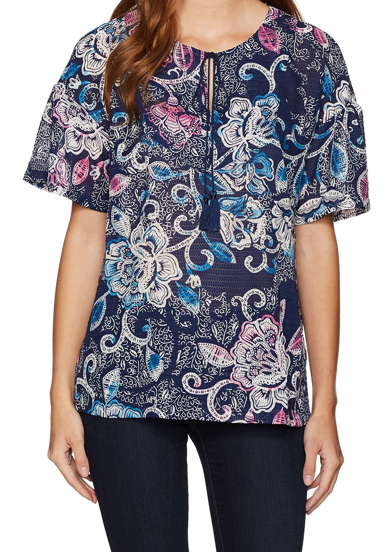 Jones New York Jones New York NEW Blue Womens Size Small S TieNeck