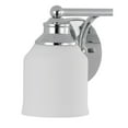 thumbnail image 3 of JONATHAN Y Lydia 24" 3-Light Iron/Frosted Glass Farmhouse Cottage LED Vanity Light, Chrome, 3 of 7