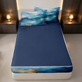 thumbnail image 3 of Erosebridal Aesthetic Minimalist Zipper Twin Comforter Sets with Fitted Sheet and 2 Pillowcases, Gray Blue Zipper Bedding Set, Navy Reversible, 3 of 6