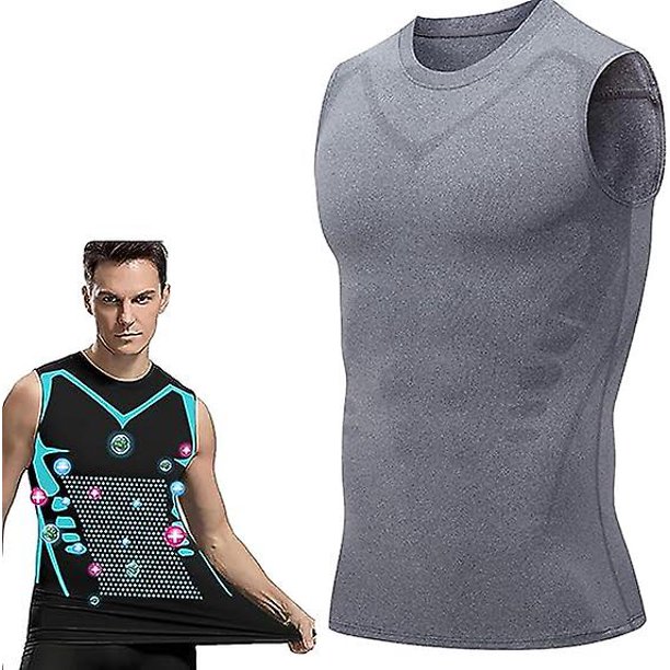 Ionic Shaping Vest, Men Body Shaper, 2023 New Version Ionic Shaping Vest For Men, Comfortable Breathable Ice-silk Fabric