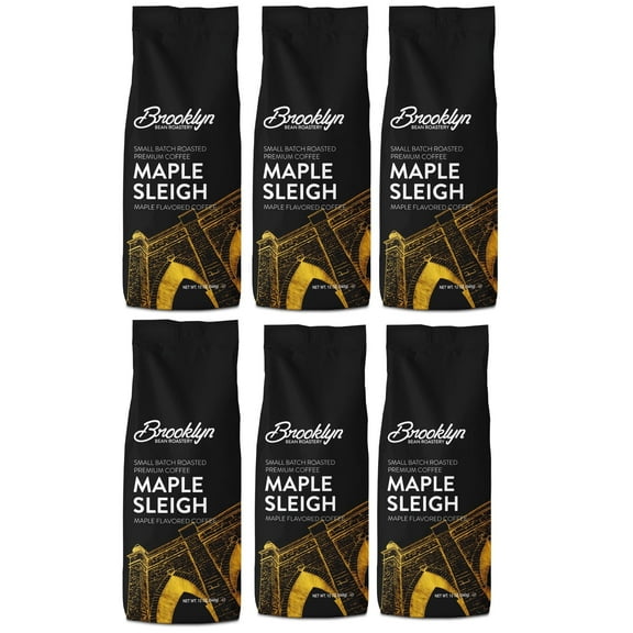 Brooklyn Bean Roastery Maple Sleigh Ground Coffee, Medium Roast 12 Oz. 6-Pack