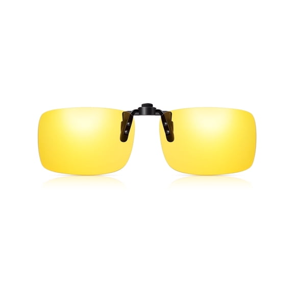 TINHAO Polarized Clip On Night Driving Glasses Yellow Lens Wear Over Prescription Glasses UV400 Protection Anti Glare