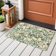 thumbnail image 4 of Spring Rose Front Door Rugs 2x3 ft Vintage Watercolor Yellow Floral Plant Leaf Green Linen Small Rug for Entryway Non Slip Washable Bathroom Door Mat Absorbent Floor Mat for Indoor Entrance, 4 of 9