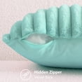 thumbnail image 4 of decorUhome Pack of 2 Faux Fur Plush Throw Pillow Covers 20x20, Soft Fluffy Striped Decorative Couch Pillow Covers , Teal, 4 of 10