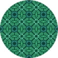 thumbnail image 1 of Ahgly Company Machine Washable Indoor Round Transitional Spring Green Area Rugs, 3' Round, 1 of 7