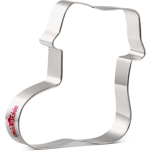 Christmas Stocking Cookie Cutter, 4.1 inches, Stainless Steel, by J.Cookies