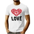 thumbnail image 2 of COSFO Love Heart Tshirts Shirts for Men Workout Short Sleeve Crew Neck Valentine's Day Tops Classic Fit Vacation Pullover Mens Graphic Tees, 2 of 5