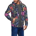 thumbnail image 3 of Zip Up Hoodies for Men - Floral Pattern A Long Sleeve Comfrt Men'S Fashion Hoodies & Sweatshirts, Jackets for Men Hoodies Pullover Clothing Clothes with Pouch, 3 of 5