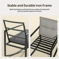 thumbnail image 6 of Lofka Patio Furniture Set with Tea Table, 3 Pieces Metal Outdoor Rocking Chairs Set  for Porch & Garden, Gray Cushion, 6 of 11