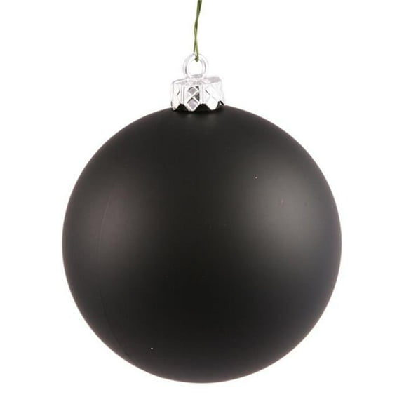 4 in. Black Matte Ball Christmas Ornament - 6 Per Bag
