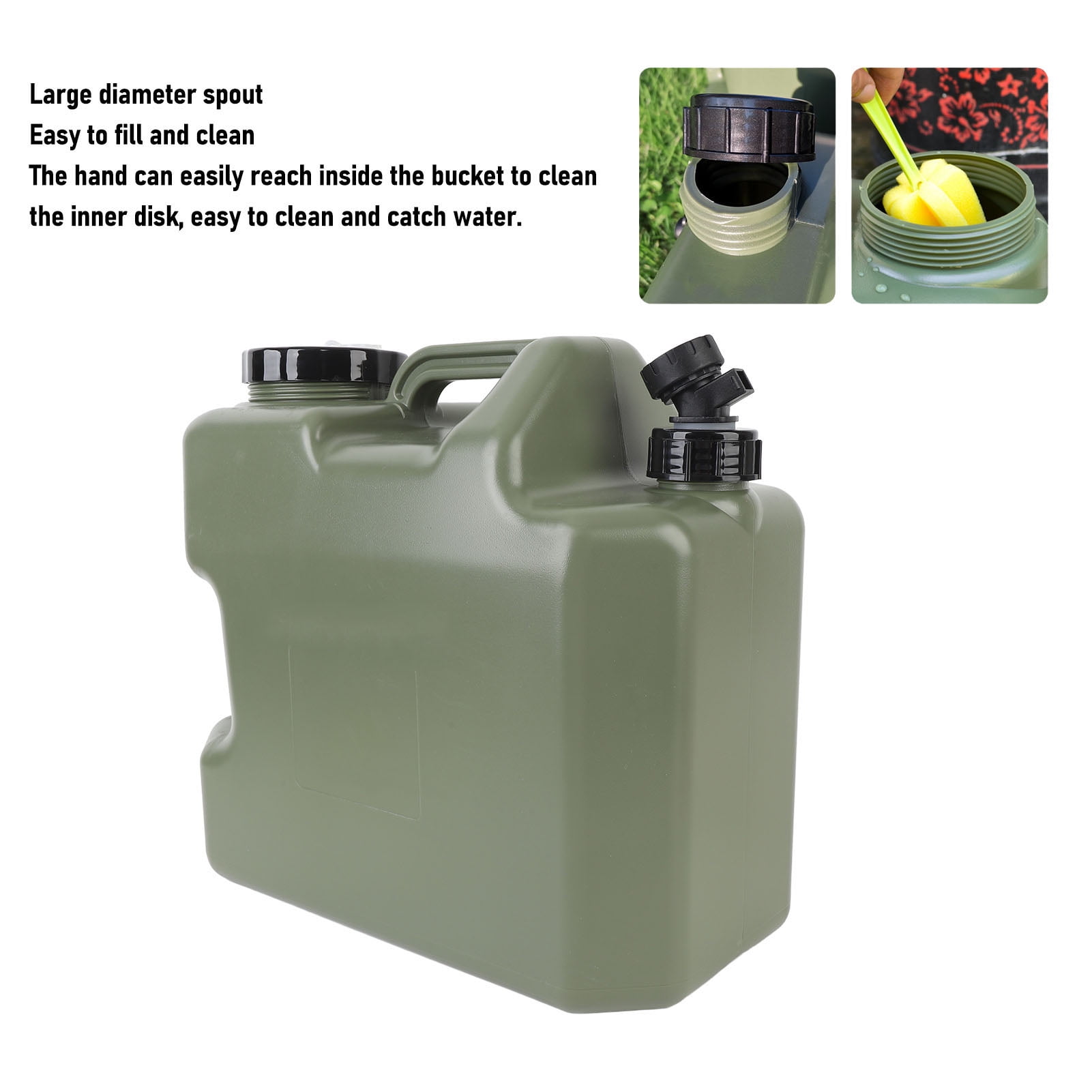 BIMZUC Camping Water Container with Spigot Thickened PE Anti Leakage Large Capacity Water Storage Jug for Car Outdoor 18L (4.7 Gallons)