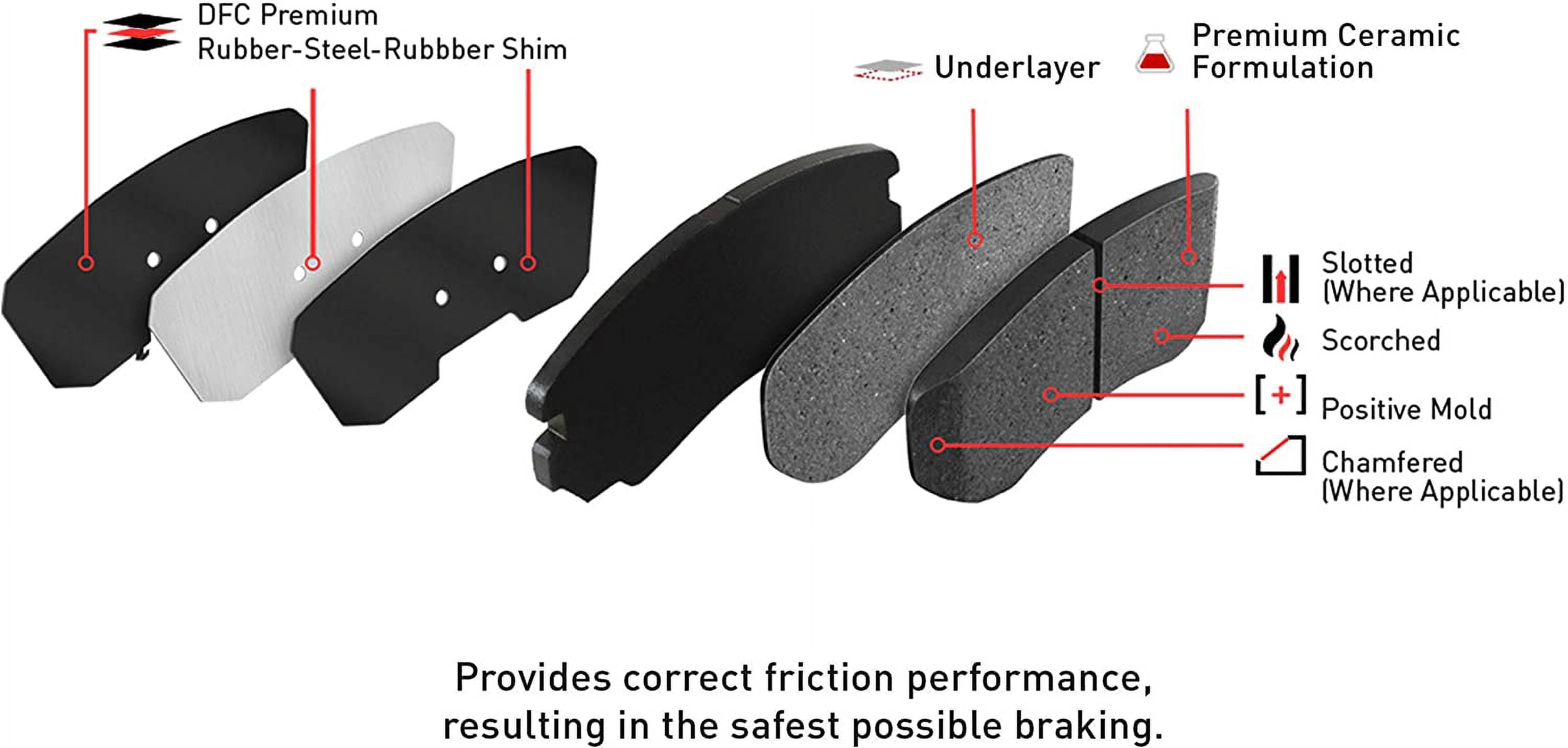 Dynamic Friction Company 1310-1813-01 DFC 3000 Ceramic Brake Pads and Hardware Kit