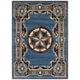 thumbnail image 2 of Allstar 8x10 Traditional Accent Rug in Light Blue with Chocolate Western Texas Star Design (8' x 10'), 2 of 9