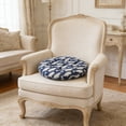 thumbnail image 4 of Tuvgenk Round Patio Chair Cushions Dark Blue Outdoor Seating Cushions Easy To Install Flax for Indoor，Living Room, 4 of 6