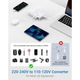 thumbnail image 6 of BESTEK 250W Universal Travel Adapter, 220V to 110V Travel Voltage Converter with 4-Port USB and US/AU/EU/UK//India/South Africa Worldwide Plug Adapter(White), 6 of 11