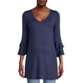 thumbnail image 4 of Oh! Mamma Women’s Maternity V-Neck Jersey Double Bell Sleeve Top, 4 of 6