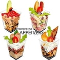 thumbnail image 5 of DLux 40 x 5 oz Mini Dessert Cups with Lids and Spoons, Square Large - Clear Plastic Parfait Appetizer Cup - Small Reusable Serving Bowl for Tasting Party Desserts Appetizers - Recipe Ebook, 5 of 6