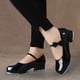thumbnail image 4 of Zapatos de claqué de piel sintética negra brillante para niñas, divertidos y brillantes, talla 38, 4 of 8