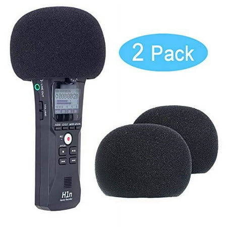 YOUSHARES Zoom H1n & H1 Recorder Foam Windscreen, Wind Cover Pop Filter Fits Zoom H1n Handy Portable Recorder (2 PCS)