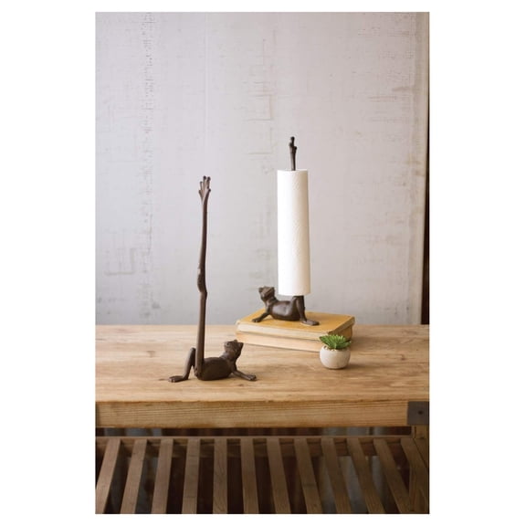 Bennium CTM1005 Cast Iron Frog Paper Towel Holder, One Size, Brown