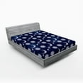 thumbnail image 2 of Ambesonne Boho Art Fitted Sheet, Astrology Sun and Moon Art, King Size, Pale Ceil Blue and Indigo, 2 of 5