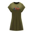 thumbnail image 1 of Vestido corto de verano para mujer, vestido sencillo de primavera con cuello redondo para adolescentes, para vacaciones en la oficina , m M, 1 of 7