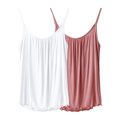 thumbnail image 4 of Women Tank Tops Summmer Sleeveless Tops Shirt Women's Summer Fashion Solid Color Inner Layup With Chest Cushion And Suspender Round Neck Top Beach Vacation Clothes for Women L-3XL, 4 of 4