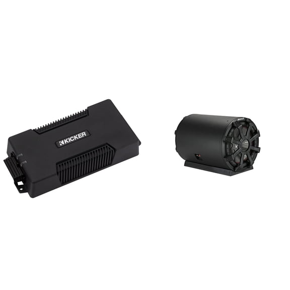 Kicker Marine Bass Tube & Amp Kit – 46CWTB82 8" Subwoofer Tube 48PXA3001 Amp – DIY Boat Audio Upgrade for Pontoon & Wake Boats