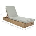 thumbnail image 3 of Safavieh Couture Vincent Collection Wood Adjustable Back and Cushion Outdoor Chaise Lounge Brown, 3 of 17