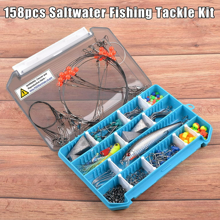 Surf Fishing Tackle Kit Ocean Saltwater Fishing Lures Fish Finder Rigs  Pompano Rig Pyramid Weights Fishing Hooks Swivels Various Accessories 