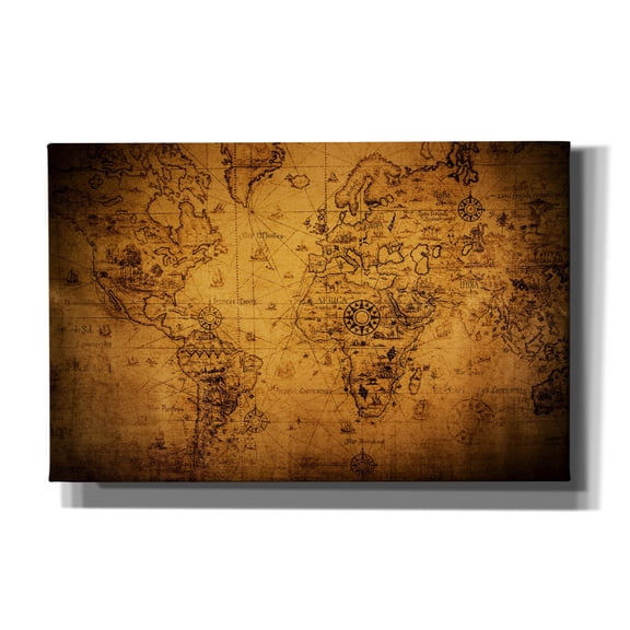 Epic Graffiti 'Vintage Map' by Epic Portfolio, Canvas Wall Art, 40"x26"