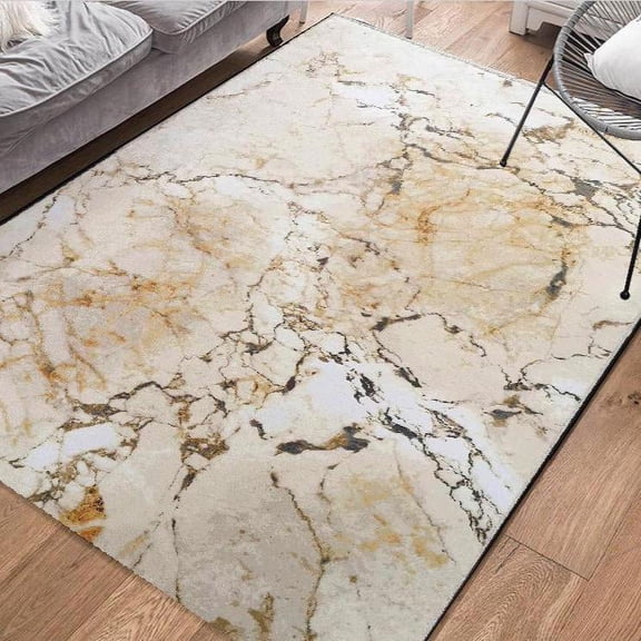Earth Tones Vintage Marble Style Printed Area Rug/ Carpet