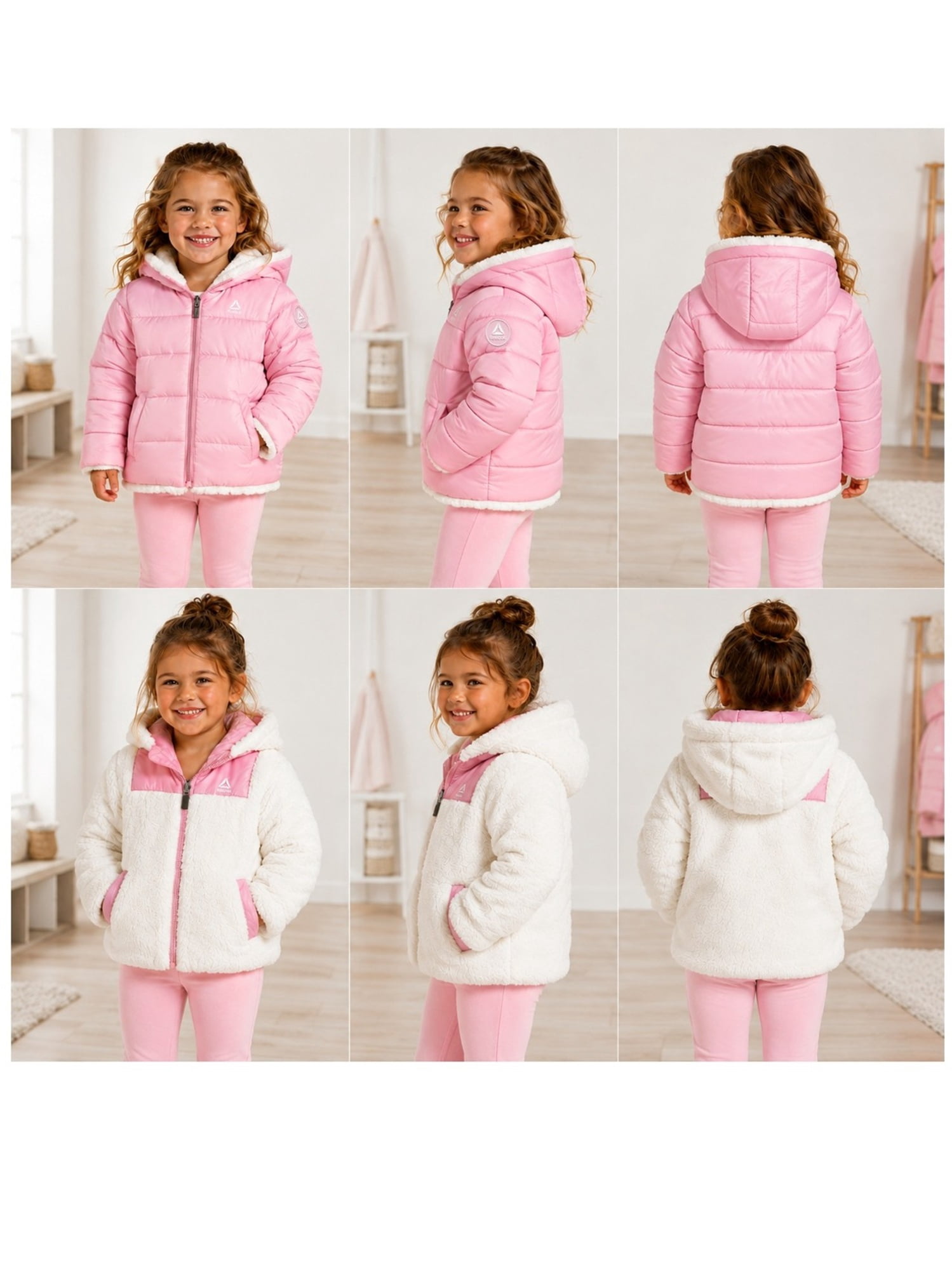 Reebok Toddler Reversible Puffer Coat, Sizes 12M-5T