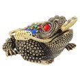 thumbnail image 1 of Copper Toad Sculpture Ornament Desktop Decoration Office Wealth Symbol 1Pcs, 1 of 5