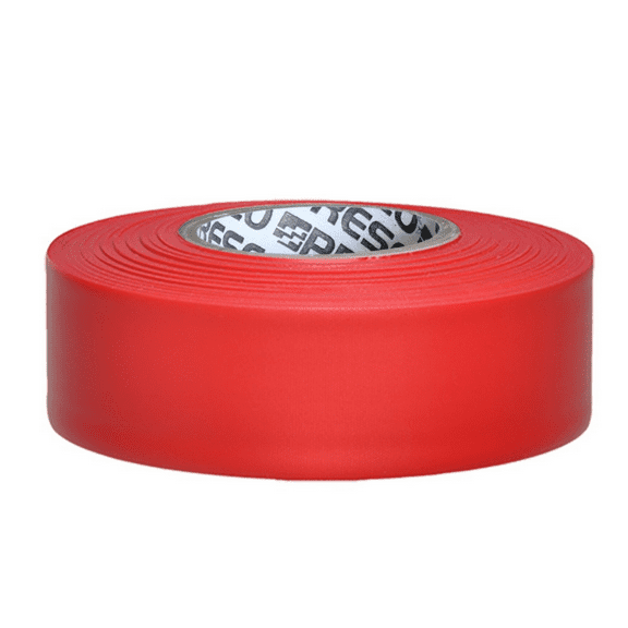 [NO ADHESIVE] Presco Arctic Roll Flagging Tape [3 mils thick]: 1-3/16 in. x 300 ft. (Red)