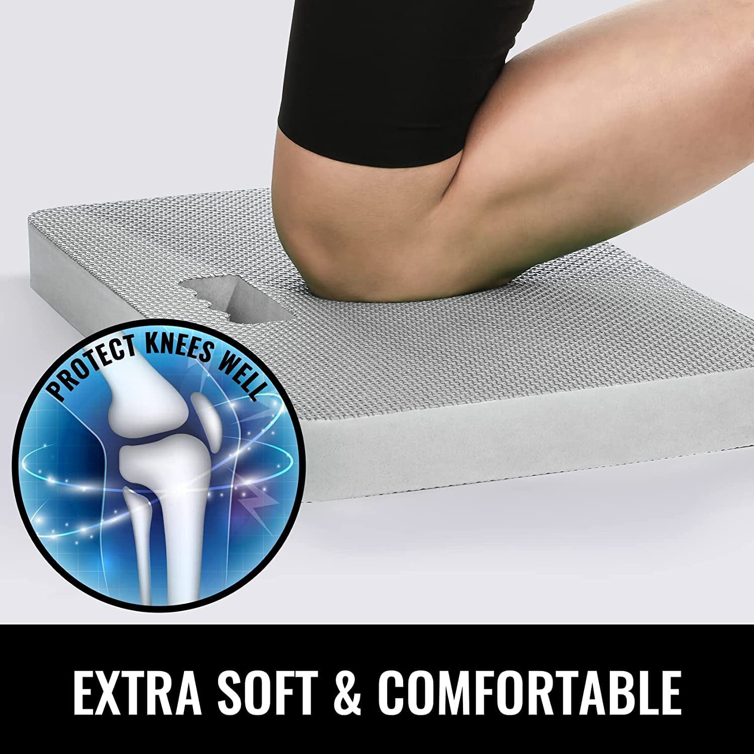 Extra Thick Kneeling Pad for Gardening, Comfortable Knee Pad Cushion, Extra Large Foam Kneeler Mat for Gardening, Baby Bath, Workout, Exercise & Yoga, Mechanic, 17.8 x 11 x 1.5 in, Gray