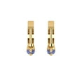 thumbnail image 4 of 0.48 ct Lever-Back Hoop Earrings for Women | 2.8mm Round Cut Simulated Tanzanite | 18K Yellow Gold, 4 of 5