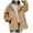 Coffee, variant on Women's Rain Hoodie (Standard & Plus Size) | Wind & Waterproof With Adjustable Hood & Drawcord Hem (Beige, S)