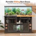 thumbnail image 3 of Magic Union 55-75 Gallon Large Fish Tank Stand, Heavy Duty Aquarium Stand w/Power Outlet and Sliding Barn Doors, Table for Fish Turtle Tank Reptile Terrarium w/Cabinet for Accessories Storage, 3 of 9