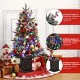 thumbnail image 4 of 3ft Pre-Lit Artificial Christmas Tree, 78 Warm White LED Lights, Battery Powered with Timer, Includes Brown Base, Festive Holiday Decoration for Home, 4 of 10