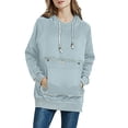 thumbnail image 2 of DondPO Essentials Hoodie Hoodies for Women Women's Plus Velvet Loose Pet Hooded Pullover Cat And Dog Big Bag Suspender Pullover Sweatshirt Long Sleeve Shirts Sweatshirt for Women Grey XL, 2 of 6