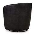thumbnail image 4 of Benjara Niko Swivel Accent Chair, Round Barrel Design, Dark Blue Top Grain Leather, 4 of 5